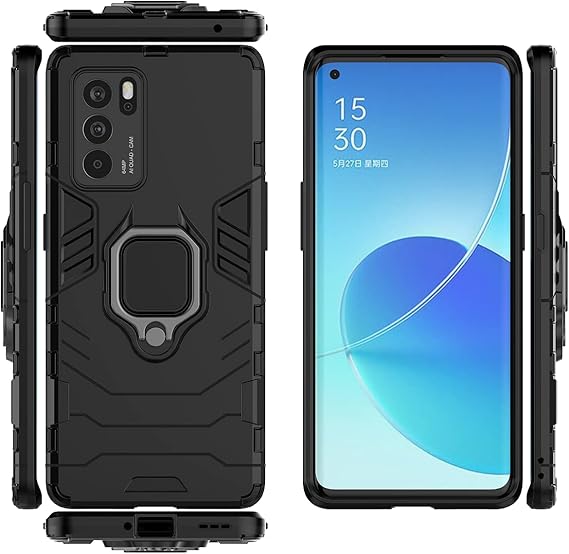 Case for Oppo Reno 6 Pro 5G Case Cover,Magnetic Car Mount Bracket Shell Case for Oppo Reno 6 Pro 5G PEPM00 Case Black