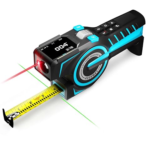 ACEGMET Digital Tape Measure 12ft Tape 1.5mm & 330Ft Laser Distance Meter