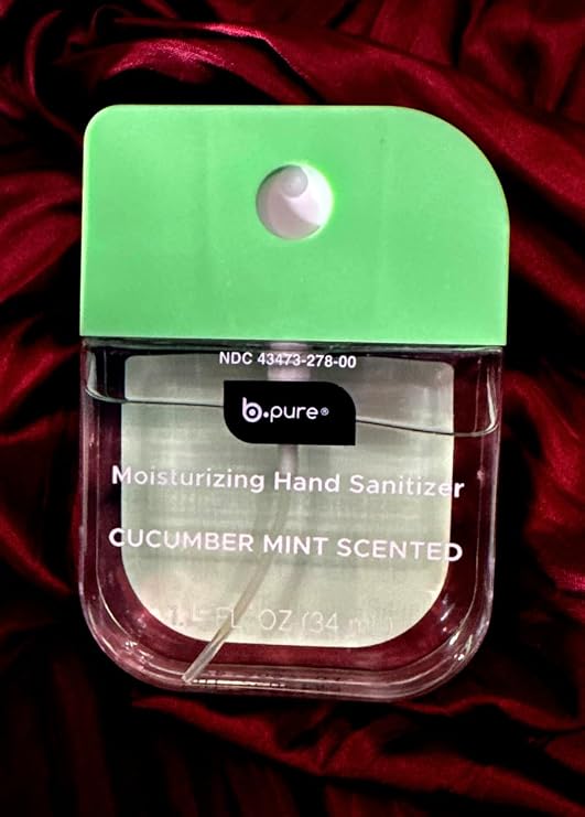 Moisturizing Hand Sanitizer, Cucumber Mint Scented, 70% Ethyl Alcohol, Travel Size, 1.15 Fl Oz