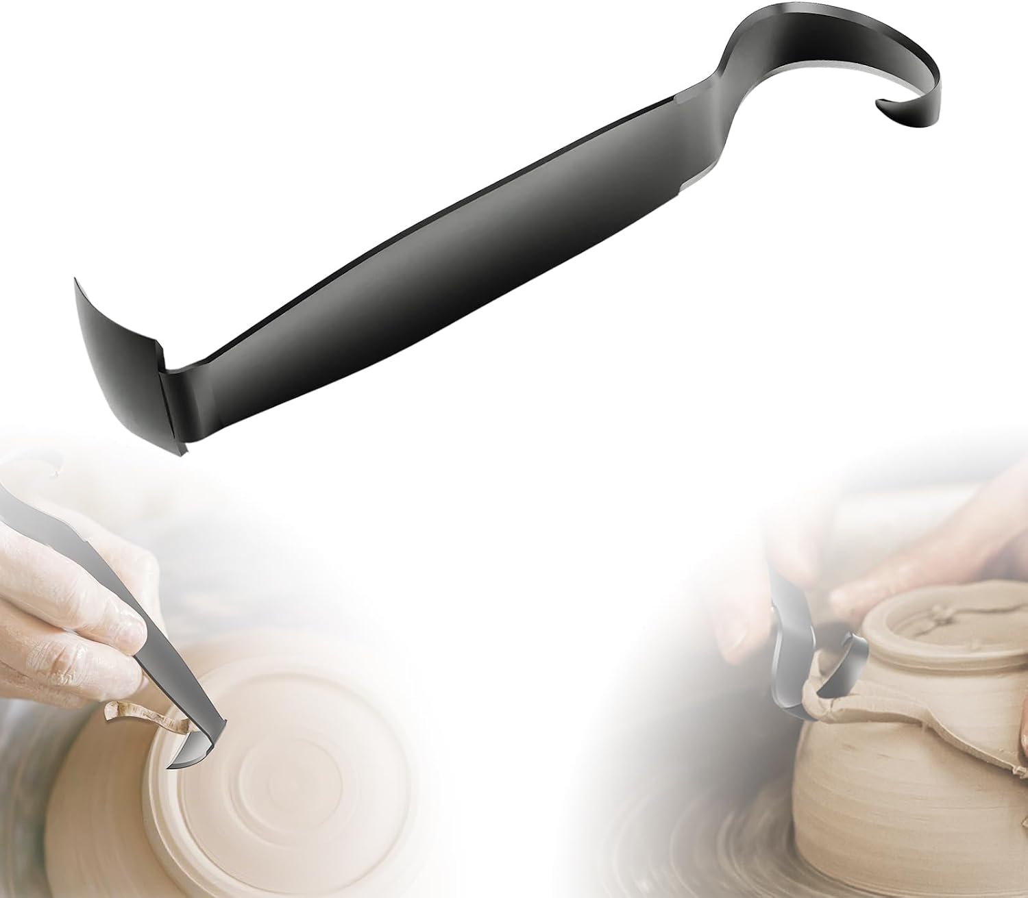 Pottery Trimming Tool, Stainless Steel Pottery Trimming Tools for Pottery, Durable and Sharp, Double Ended Trim Pottery and Ceramic Tools for Clay Artists and Pottery Creation (1 Pack)