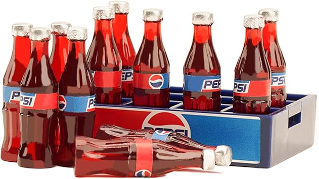 RC 12PCS Mini Pepsi Bottles with Tray Model Decorative Accessories for Axial SCX10 D90 D110 Tamiya TRX4 TRX4M Etc 1/10 1/18 RC Crawler Car