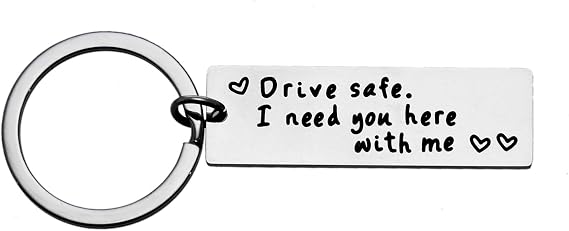 YEEQIN Boyfriend Gifts Drive Safe Keychain I Need You Here With Me Trucker Husband Gift Dad Gift Valentines day