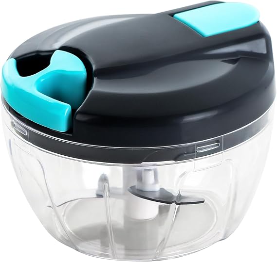 Manual Food Processor Vegetable Chopper (520ml, Blue)