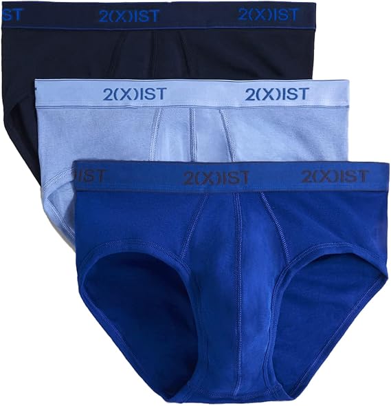 2(x)ist Men's Essential Cotton No Show Briefs Pack of 3 Briefs (Pack of 3)