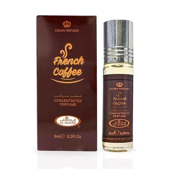 Al-Rehab French Coffee Premium Arabian Perfume Oils for Women 6ML (0.2OZ) - Long Lasting Concentrated Perfume Oil with Rich, Alluring Women's Fragrance - Ideal For Daily Wear Or Special Occasions