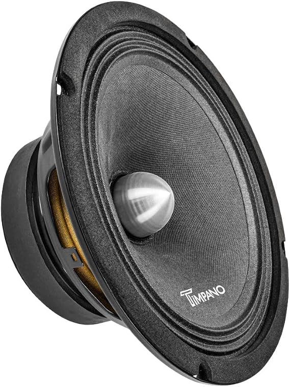 Timpano TPT-MR8-4 Bullet 8 Inches Pro Mid Range Bullet Loudspeaker - 600 Watts Max Power - 4 Ohm Impedance Midrange Speaker for Pro Car Audio (Single)
