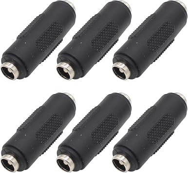 12V DC Power Connector Adapter, 6-Pack 12/24V DC Female to Female Barrel Connector for Led Strip CCTV Security Camera Cable Wire Ends
