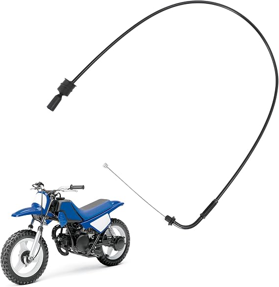 Single Throttle Cable for Yamaha PW50 1981-2002 | Oil Pump Compatible, Direct Replacement, Flexible Steel Cable
