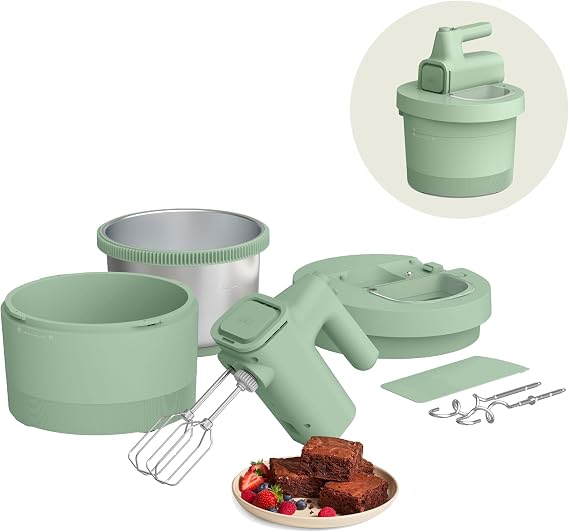 Bella 3.5 QT Hand Stand Mixer, Seaglass