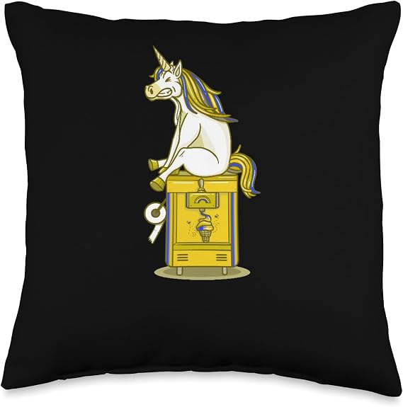 Unicorn Magical Ice Cream Maker Throw Pillow