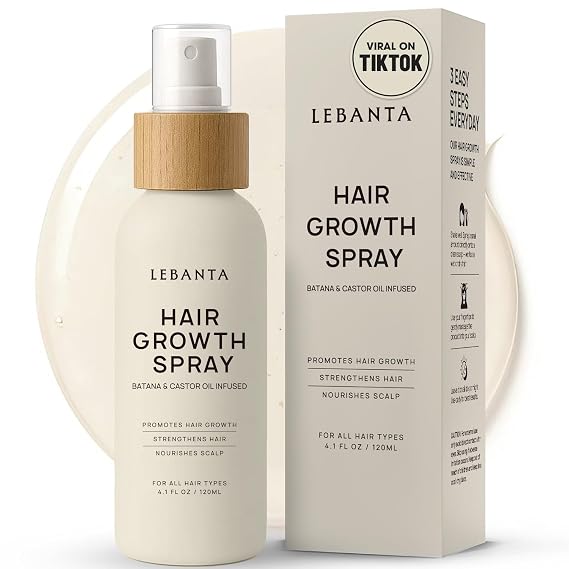 Lebanta Hair Oil Spray - 100% Pure Ingredients For Non Greasy, Thicker & Stronger Looking Hair - Organic Batana, Castor, Biotin, Saw Palmetto, and Rosemary Oil for Men & Women Scalp - 4 FL OZ