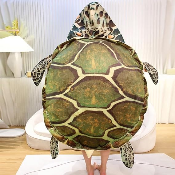 CARTBAE Turtle Shell Stuffed Animal Soft and Comfortable Tortoise Plush Pillow Creative Turtle Costume Plush Toy (39.3 in)