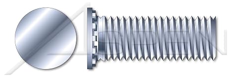 (1000 pcs) #8-32 X 2, Self-Clinching Studs, Flush Head Self-Clinching Studs, Full Thread, Steel, Zinc Plated and Baked