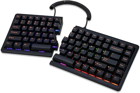 Mistel BAROCCO MD770 RGB TKL Split Ergonomic Mechanical Keyboard with LED Backlit, Windows & Mac, Macro Support, ANSI (Cherry MX Brown Switch)