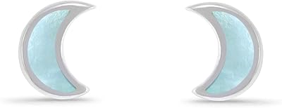 Boma Jewelry Sterling Silver Crescent Moon Stud Earring