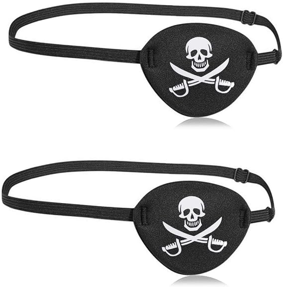 Oarkive 2pcs Pirate Eye Patch Pirate Patch Pirate Eye Patches Eye Patch Pirate Adult Eye Patch Pirate Kids Mens Pirate Eye Patch Halloween Eye Patch for Eye Patch Costume Kids Eye Patch Costume