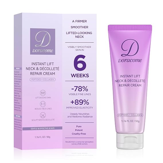 Retinol, Collagen & Hyaluronic Acid Neck Firming Cream Anti-Aging Neck Cream for Firming & Tightening, Helps Improve the Look of Sagging Skin on Neck & Face, 1.76 Fl Oz