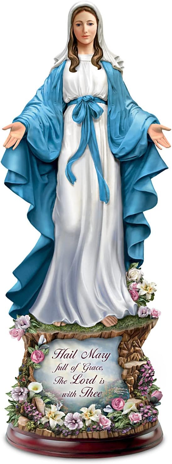 The Bradford Exchange Thomas Kinkade Hail Mary Full of Grace Light Up Sculpture