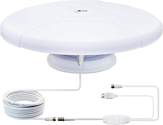 RV TV Antenna Amplified Digital HD TV Antenna with Long Range Reception for All Clear HDTV Channels,Easy Installation - for Camper, RV Trailer Truck Caravan Boat (Magnetic Base-W)
