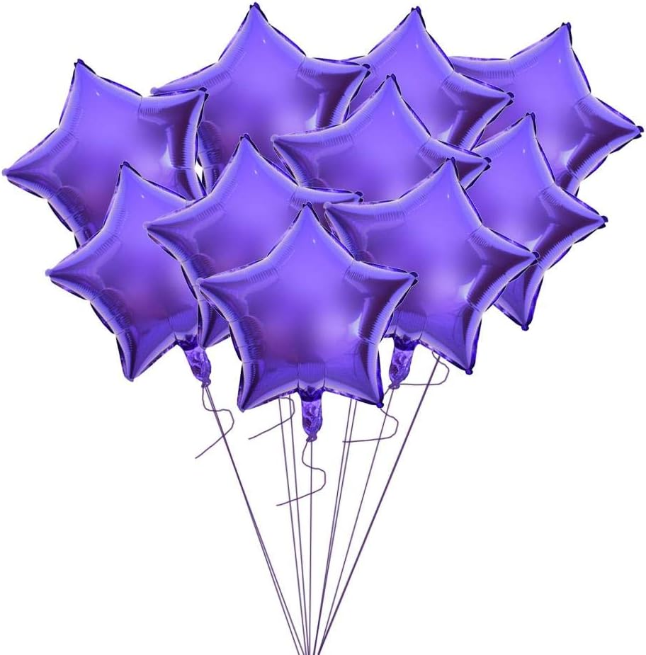 CHICIRIS Star-shaped Aluminum Foil Balloons, 10inch Colorful Star Balloons Star Mylar Foil Balloons for Baby Shower Gender Reveal Wedding Prom Engagement 10-pack