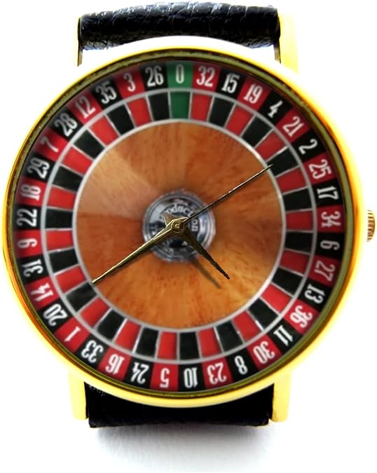 Roulette Leather Watch, Game Watch, Unisex Watch, Winnings Watch, Money Watch, Casino Watch P362