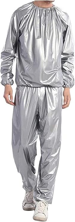 Sauna Suit, Sauna Suit Sueating Weight Loss Suit Gym Fitness Workout Clothing Men Women Exercise Training Tracksuit, Unisex PVC Sweat Sauna Suit Cloth Lose Weight Slimming Fitness Sauna Suits ( Color
