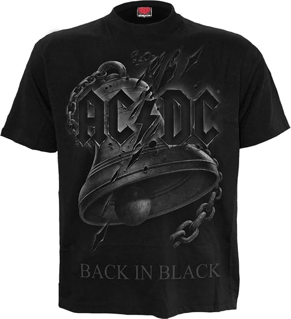 AC/DC - Back in Black Torn - Front Print T-Shirt Black