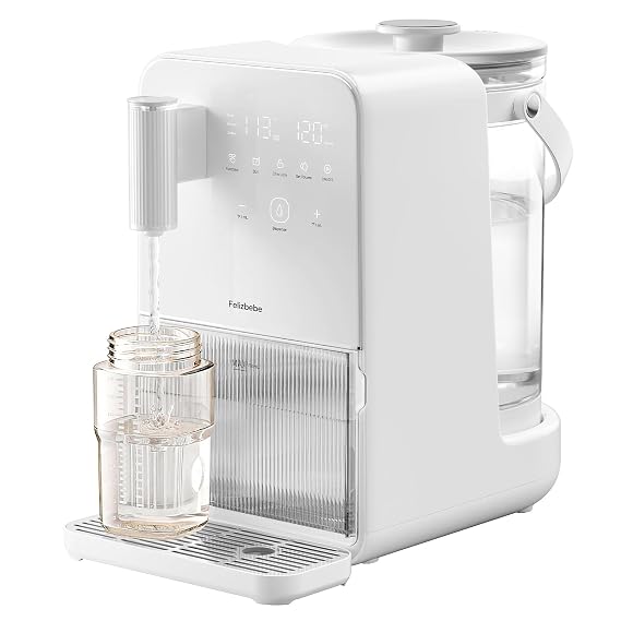 Instant Warm Water Dispenser for Baby Bottle, Water Warmer for Baby Formula with Night Light, Adjustable Temperature & Volume, Detachable 3L Large Glass Water Tank, 7x24H Keep Warm