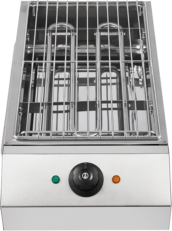 1800W Countertop Electric BBQ Grill Commercial and Home use Stainless Steel Barbecue Griddle Smokeless Portable Cooking Oven for Indoor Outdoor Picnic 122 F to 572F for Burgers, Fish, Steak
