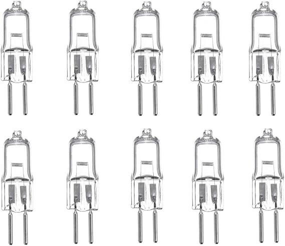 50W Halogen Bulbs G5.3 50 Watt G5.3 12V 50W Halogen Bulbs JC Bi-Pin Base Light 50 Watt 12 Volt Halogen Lamp for Home Lighting,Clear Glass Lens,Warm White 2700K,10 Pack