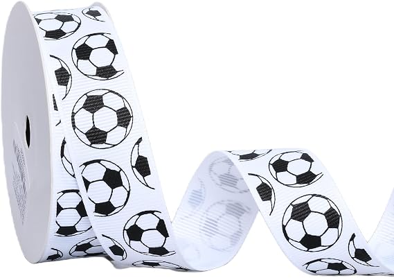 YAMA Soccer Grosgrain Ribbon 7/8 Inch 10 Yards