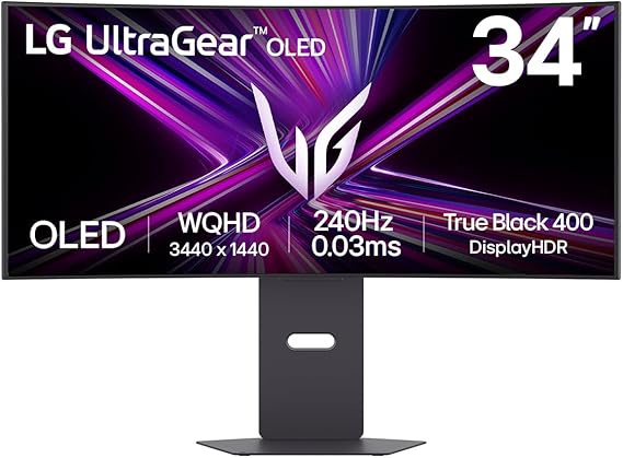 LG Ultragear 34GX900A-B.AEU (34 Inch) 21:9 Curved 800R UWQHD OLED Gaming Monitor 240Hz AMD FreeSync DisplayHDR True Black 400 2X HDMI 2.1 USB-C (65W) Black