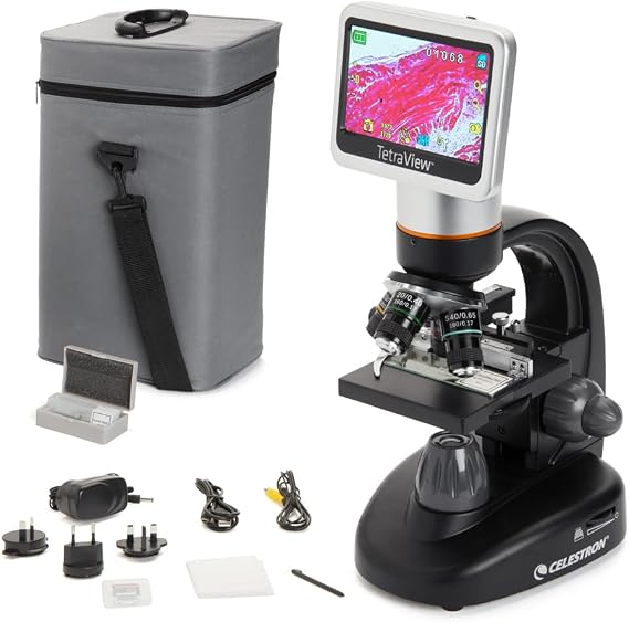 Celestron TetraView LCD Digital Microscope with 180 Swivel Screen