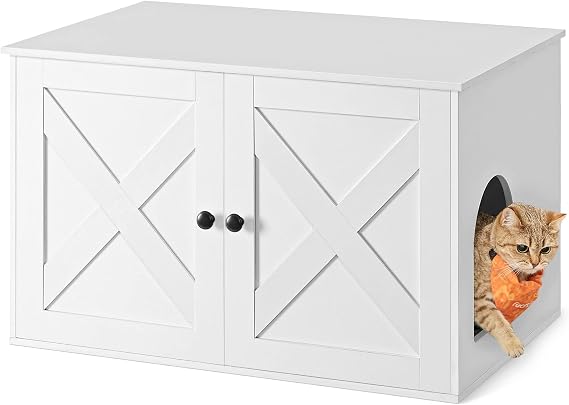 Feandrea Cat Litter Box Enclosure, End Table, 31.5 x 20.9 x 19.7 Inches