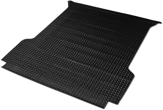 Black Rubber Diamond Plate Truck Bed Floor Mat Liner Compatible with 01-03 Ford F150 5.5 Feet (66") Short Bed