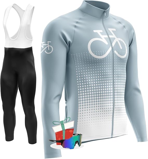 Men's Winter Cycling Jersey Sets,Long Sleeve Fleece Thermal Bike Jacket,Cold Weather,Full zip Biking Bicycle Shirt (TypA-17,4XL)