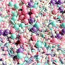 Edible Pink Purple Blue and White Pearl Confetti Jimmies Sprinkles 130g/4.5oz Pastel Sprinkles for Cake Decorating Baking Ice Cream Cupcakes Wedding Party Valentines Christmas Supplies
