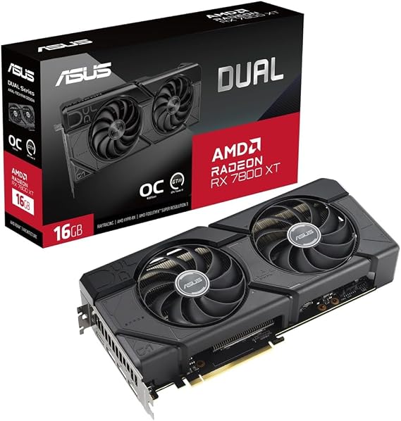 ASUS Dual Radeon RX 7800 XT OC Edition 16GB GDDR6 Video Card/DUAL-RX7800XT-O16G