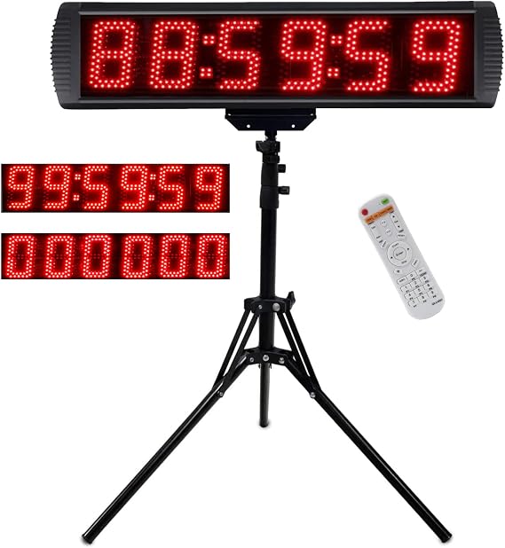 LUCKY TIME Race Clock with Tripod, LED Digital Display with Counter Function can up to 999999