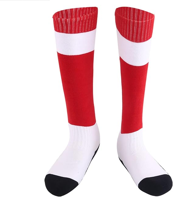 Fencing Socks Made of Thickened Cotton for Epee, Sabre and Foil -Protective Fencing Stockings for Unisex Child and Adult(Red,X-Large)