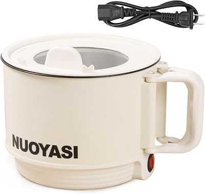 Electric Hot Pot with Over Heating and Dry Burning Protection, Nonstick Electric Ramen Cooker, 1.8L 450W, Portable Hot Pot Cooker for Ramen Steak Fondue Soup for Dorm OfficeSingle layer