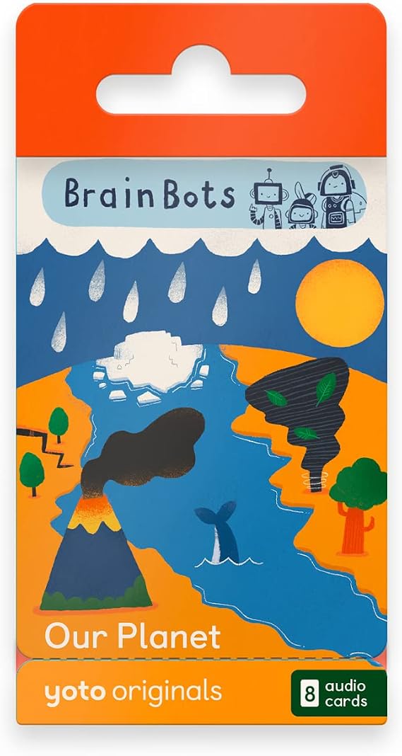 Yoto BrainBots: Our Planet 8 Kids Audiobook Cards for Use with Player & Mini All-in-1 Audio Device, Educational Screen-Free Listening with Fun Stories for Learning & Interactive Quizzes, Ages 6+