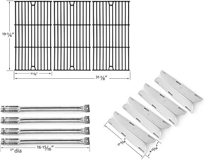 Grill Parts Zone Nexgrill 4 Burner 720-0677 Repair Kit Includes Cast Cooking Grates, Burners and Heat Plates
