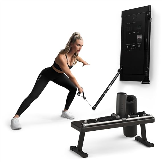 Tonal 2 Smart Home Gym System: AI-Powered Strength Training & Smart Cable Machine with Wall-Mounted Design, 250 lbs Adaptive Resistance, Expert Coaching, Accessory Bundle, Pro Installation Included