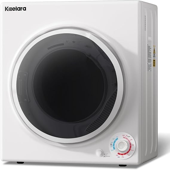 Portable Dryer, 3.5 Cu.ft Portable Dryers for Laundry with Stianless Steel Tub, 1500W Clothes Dryer Machine for Home, Apartment, 4 Dring Mode, Auto-shutt off, White