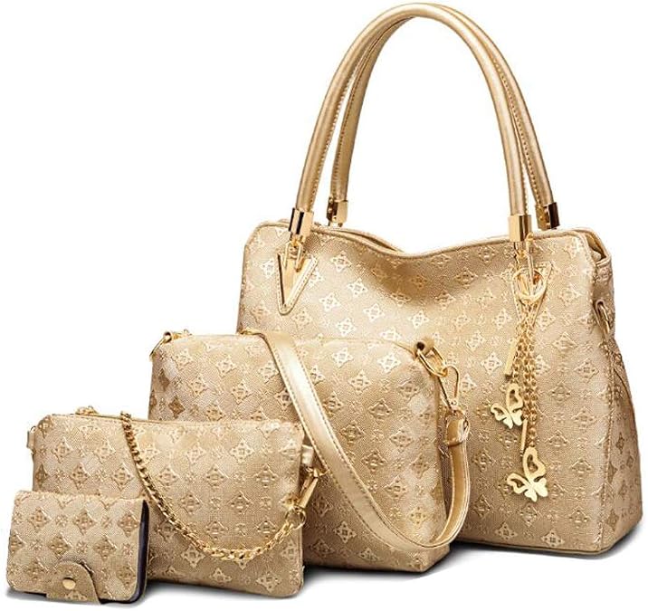 Fashion Women Handbag Shoulder Bag Top Handle Bag Purse Tote 4Pcs Set
