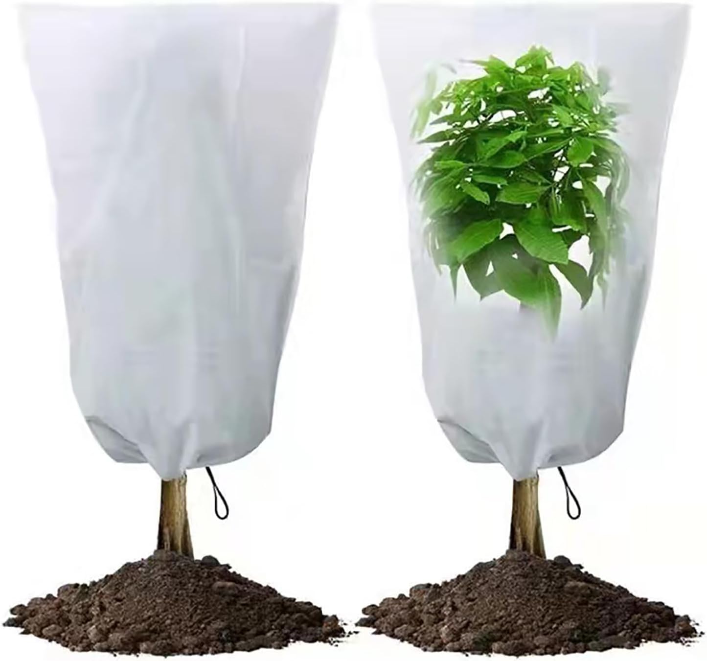 2 Pack Plant Cover Freeze Protection 47 X 32 Outside Small Tree Cover for Winter Plant Blankets from Cold Frost Wind for Plants Frost Cloth with Zipper Drawstring
