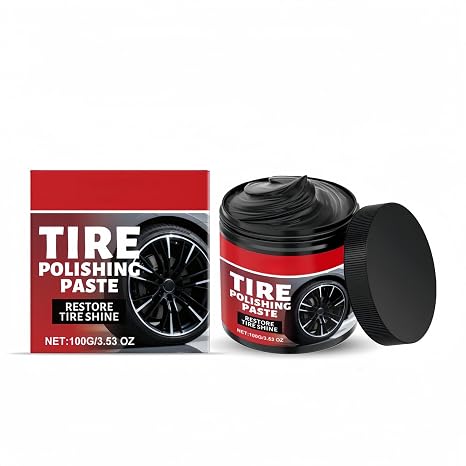 Auto Wheel Polishing Paste 100g,Car Polish & Scratch Remover Kit,Tyre Shine Dressing & Alloy Wheel Repair Compound,Car Cleaning Products with Sponge Applicator for Truck,Sedan,RV,Widely Appliaction