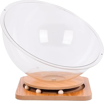 Doppy Space Capsule Cat Bed, Indoor Small Pets Kitten Sleeping Nest Pet Supplies Transparent Round Kitten House Activity Centre Bed Toy Clear, L