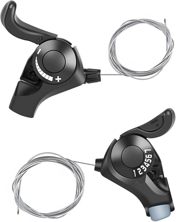 DAGIJIRD Bike Speed Shifter Left (3 Speed)+ Right(7 Speed) Thumb Gear Shift for Mountain Bicycle
